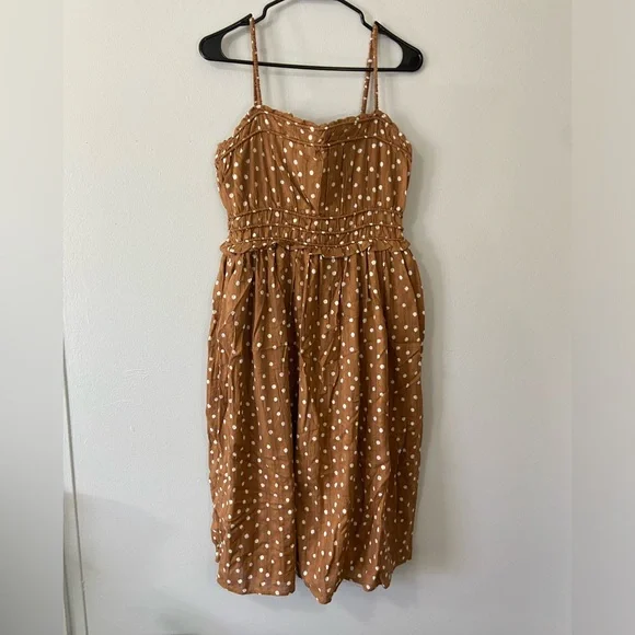 Maurices Tan Dress with White Dots - Picture 1 of 3